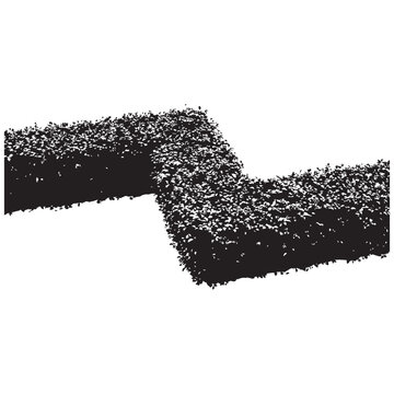 Zigzag hedge wall vector illustration for creative garden landscaping and park boundaries.