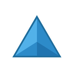 Fototapeta premium Flat geometric blue pyramid vector icon