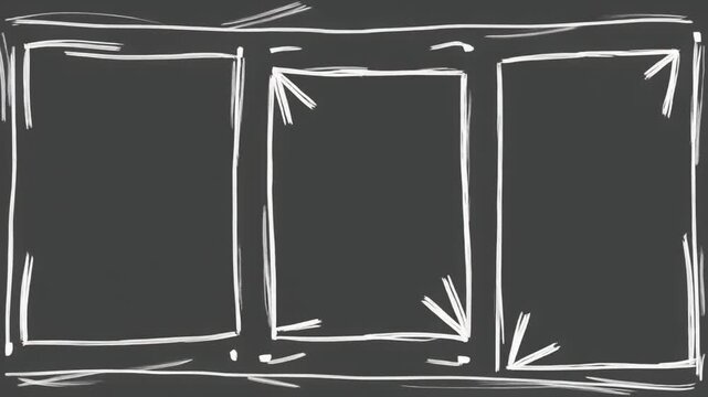 A sequence of storyboard frames drawn 4k footage