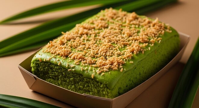 Delicious green tea cake dessert.