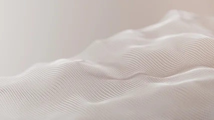 Clean minimal particle wave on light background. Soft digital mesh surface for modern medical clinic concept, elegant pure business presentation or bright corporate web design © vpanteon