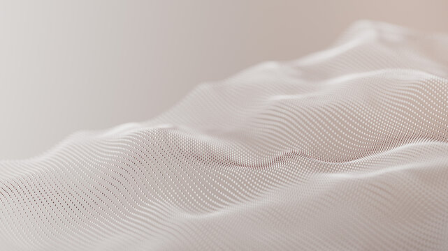 Clean minimal particle wave on light background. Soft digital mesh surface for modern medical clinic concept, elegant pure business presentation or bright corporate web design