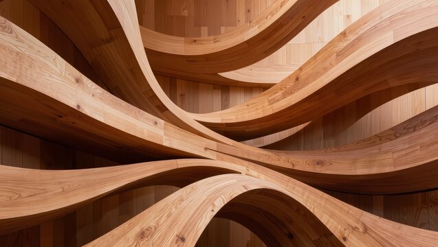 Geometric Wooden Slat Wall Texture Background