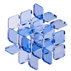 Abstract blue glass floating panels for technology background. Cloud computing concepts, IT corporate websites, or futuristic UI app interface design layouts. 3d rendering © vpanteon