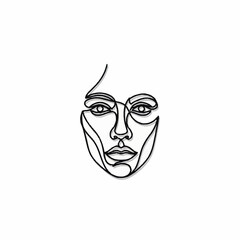 Obraz premium Minimalist continuous line drawing of a womans face.