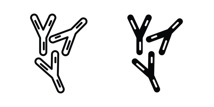 Bifidobacterium probiotics icon set modern line, solid style collection