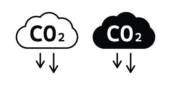 carbon reduction icon set modern line, solid style collection