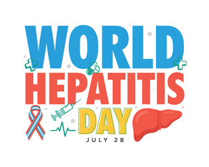 Fototapeta premium World Hepatitis Day Vector Art, Liver Disease Prevention and Healthcare Awareness Concept