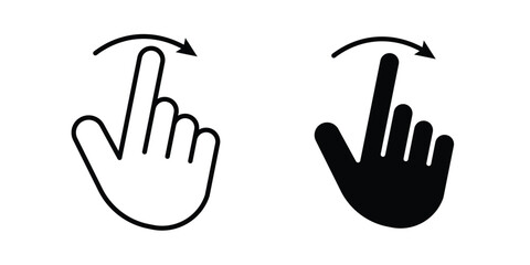 Fototapeta premium Finger swipe icon set modern line, solid style collection
