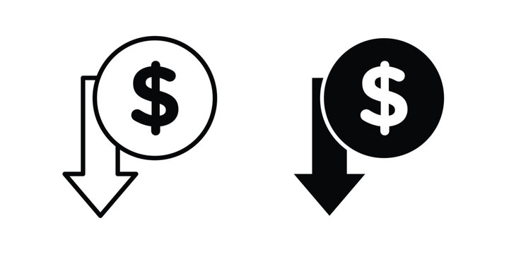 Lower cost icon set modern line, solid style collection