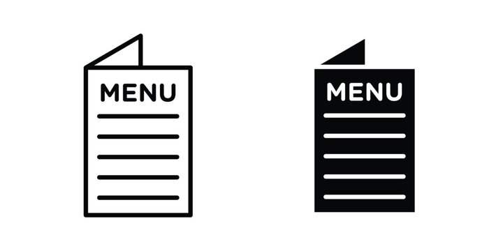 Menu icon set modern line, solid style collection