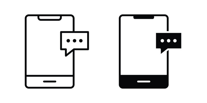 Otp sms icon set modern line, solid style collection