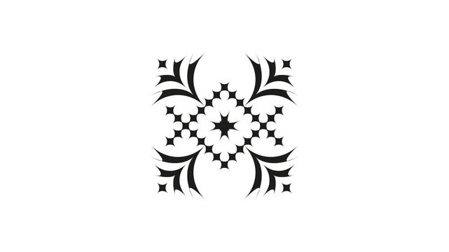 Abstract geometric tribal mandala rotates. Perfect for meditation videos. Use in modern motion design.