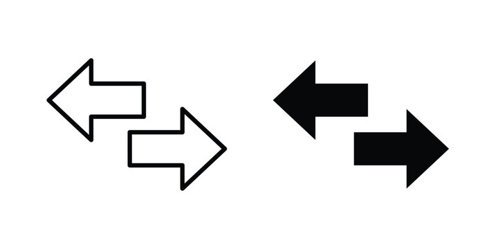 Transfer arrows icon set modern line, solid style collection