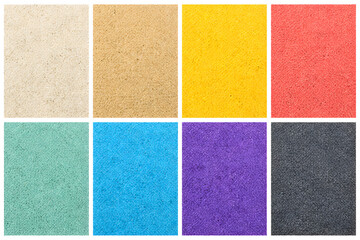 Fototapeta premium Set of vivid colorful textured fabric backgrounds