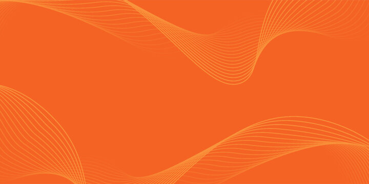 Abstract orange background with flowing wave lines. Glowing wavy lines. Shiny colorful moving lines design element. Modern dynamic wave pattern. Suit for website, poster, brochure, banner, flyer