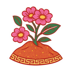 Fototapeta premium PNG Vibrant floral illustration design
