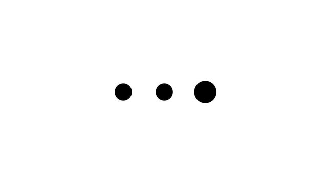Three Dots Loading Animation on White Background, Seamless Loop