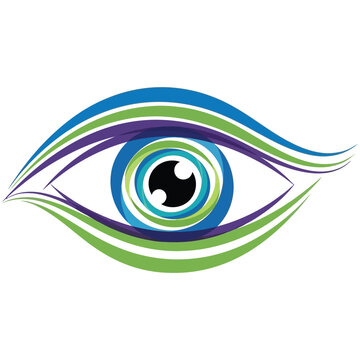 Abstract stylized human eye iris design with abstract perception visionary
