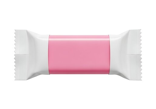 Pink candy bar wrapper mock up for chocolate or snack food branding design