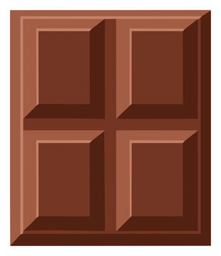 Realistic Milk Chocolate Bar Four Squares Vector Illustration