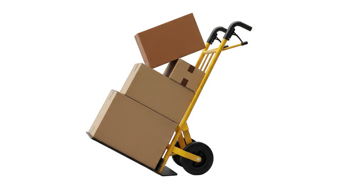 a hand truck with boxes on it