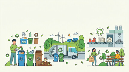 Naklejka premium Community Recycling Event Promoting Environmental Awareness