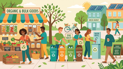 Fototapeta premium People Choosing Environmentally Friendly Products