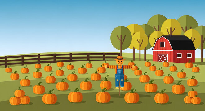 Pumpkin Patch Farm ScenePumpkin Patch Farm Scene