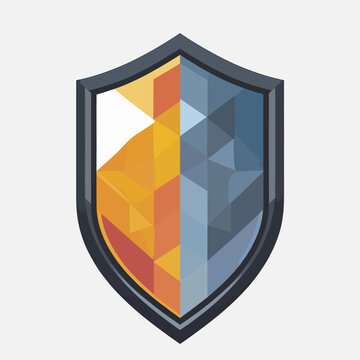 Abstract Shield Symbol Representing Security and Protection.