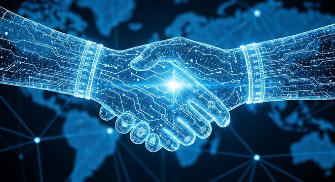 Handshake Digital Network Connection Global Partnership