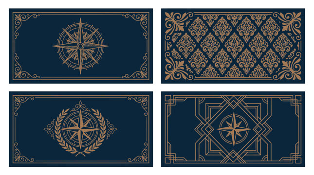 Elegant Nautical and Geometric Design Elements Set