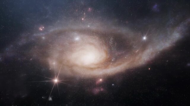 Galactic spiral galaxy animation sequence timelapse