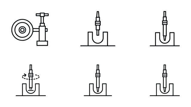 set of line style hand screw clamp with different positions and uses  industrial tools
