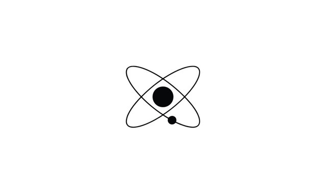 Simple line drawing of an atom with orbiting electrons  basic atomic structure