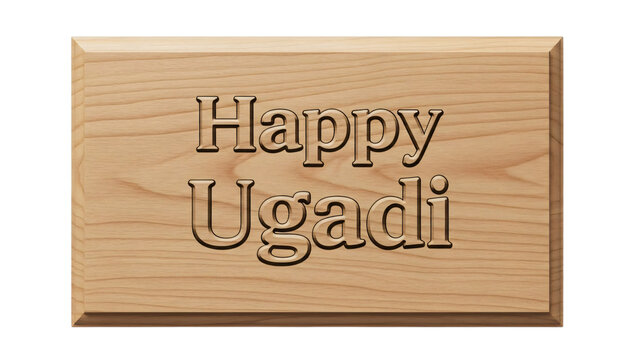 Wooden plaque with the words happy ugad on it and the words.