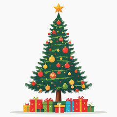 Fototapeta premium Decorated Christmas Tree with Presents Underneath.