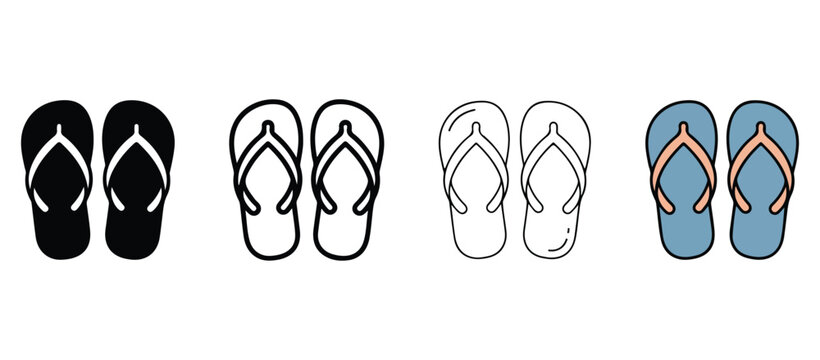 Set of colorful flip flops in different styles and colors  flipflops  sandals