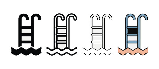 Swimming pool ladders in different colors and styles for safe entry and exit  pool steps and handrails for easy access © Rayhan