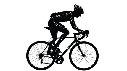 Obraz premium Cyclist speeds forward on a racing bicycle to depict professional fitness and outdoor endurance sport.
