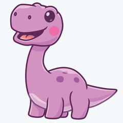 Cute Pink Cartoon Dinosaur Illustration With Friendly Smile For Kids Designs And Décor © kancut