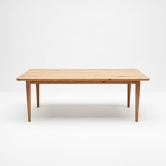 Fototapeta premium Light wooden rectangular dining table with tapered legs