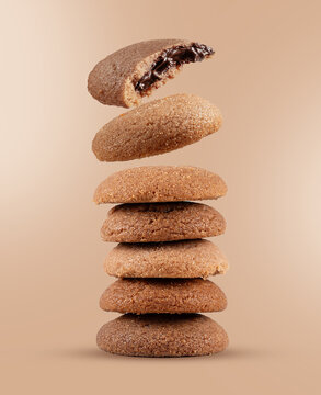 Stack of chocolate cookies