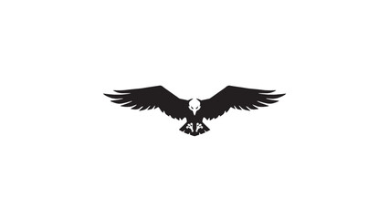 Fototapeta premium Black eagle icon, bird silhouette, winged emblem, vector graphics