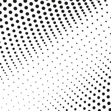 Minimalist black abstract background featuring curved halftone dot waves and gradients.