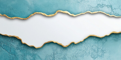 Fototapeta premium Abstract map shape background with torn paper edge and blue texture