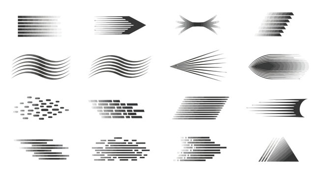 Abstract gradient shapes, blur effects, transition elements, 20 geometric icons