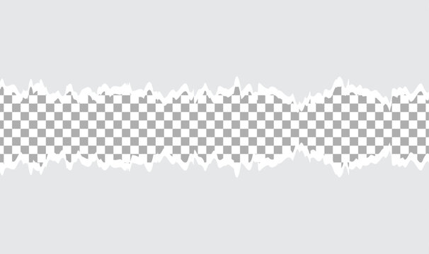 piece of white paper tear isolated on white background. ripped paper, jagged border, torn sheets paper top,