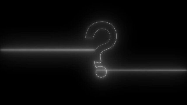 Neon glowing loop Red color Question mark sign Question mark icon asking icon animation.4k resolution video abstract advice.
