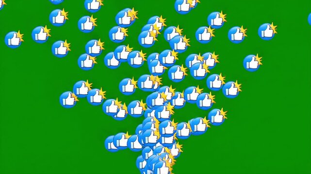 Floating Like Icons on Green Screen &ndash; Social Media Chroma Key Animation